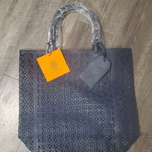 Tory Burch Beach Tote Navy Blue